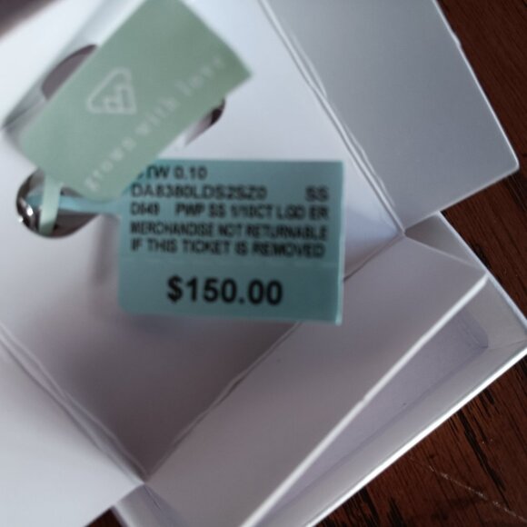 New Belk & Co. 1/10 ct. t.w. Lab Grown Diamond Hoop Earring in Sterling Silver - Picture 4 of 4